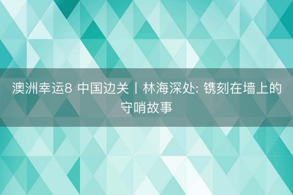 澳洲幸运8 中国边关丨林海深处: 镌刻在墙上的守哨故事