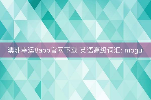 澳洲幸运8app官网下载 英语高级词汇: mogul