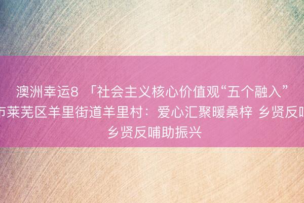 澳洲幸运8 「社会主义核心价值观“五个融入”」济南市莱芜区羊里街道羊里村：爱心汇聚暖桑梓 乡贤反哺助振兴