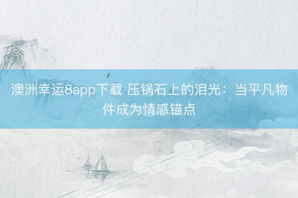 澳洲幸运8app下载 压锅石上的泪光:当平凡物件成为情感锚点