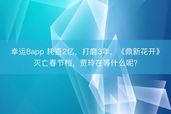 幸运8app 耗资2亿，打磨3年，《鼎新花开》灭亡春节档，贾玲在等什么呢？