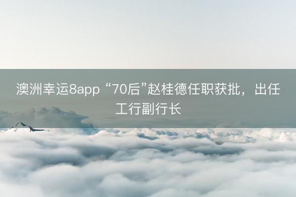 澳洲幸运8app “70后”赵桂德任职获批，出任工行副行长