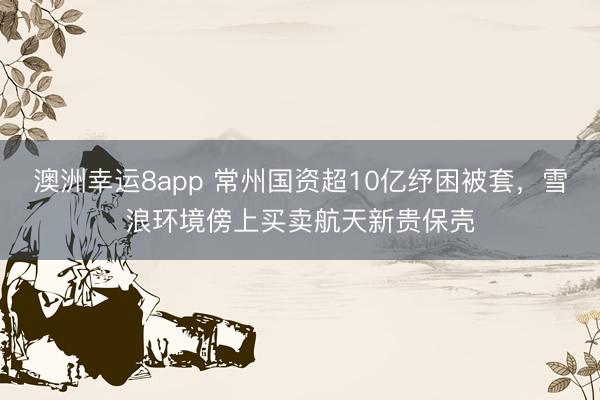 澳洲幸运8app 常州国资超10亿纾困被套，雪浪环境傍上买卖航天新贵保壳