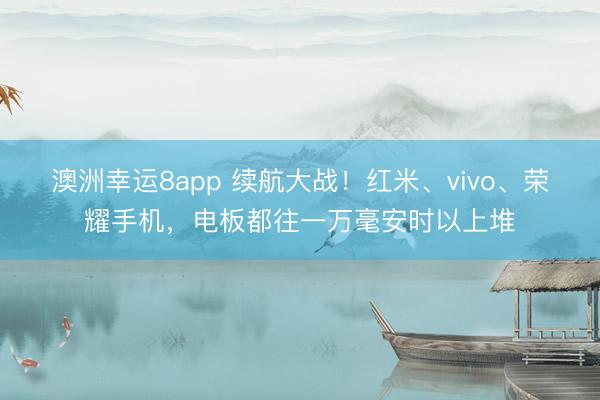 澳洲幸运8app 续航大战！红米、vivo、荣耀手机，电板都往一万毫安时以上堆