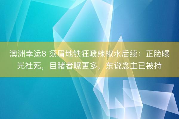 澳洲幸运8 须眉地铁狂喷辣椒水后续：正脸曝光社死，目睹者曝更多，东说念主已被持