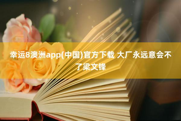 幸运8澳洲app(中国)官方下载 大厂永远意会不了梁文锋