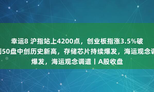 幸运8 沪指站上4200点，创业板指涨3.5%破3900点，科创50盘中创历史新高，存储芯片持续爆发，海运观念调遣丨A股收盘