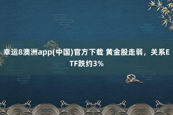 幸运8澳洲app(中国)官方下载 黄金股走弱，关系ETF跌约3%