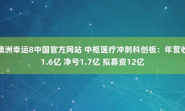 澳洲幸运8中国官方网站 中枢医疗冲刺科创板：年营收1.6亿 净亏1.7亿 拟募资12亿