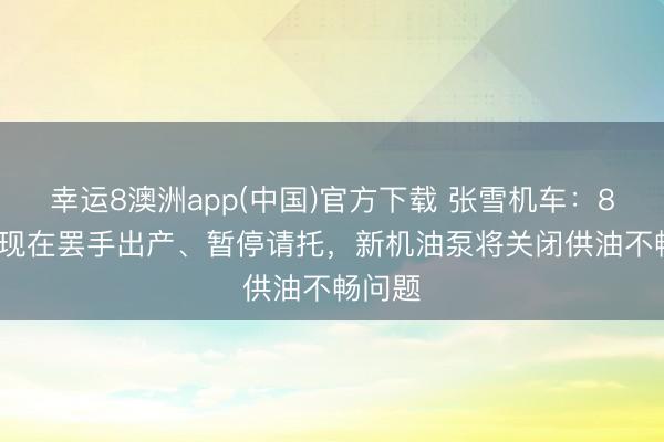 幸运8澳洲app(中国)官方下载 张雪机车：820RR现在罢手出产、暂停请托，新机油泵将关闭供油不畅问题