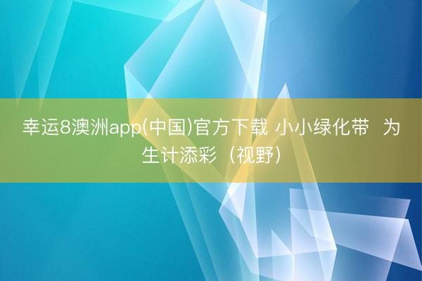 幸运8澳洲app(中国)官方下载 小小绿化带  为生计添彩（视野）