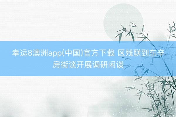 幸运8澳洲app(中国)官方下载 区残联到东辛房街谈开展调研闲谈