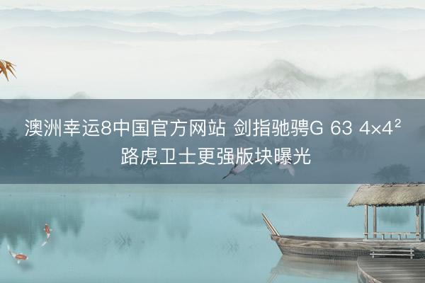 澳洲幸运8中国官方网站 剑指驰骋G 63 4×4² 路虎卫士更强版块曝光